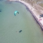 Kitesurfing at the Skyhigh Kitesurf Sardinia school in Porto Botte, Giba